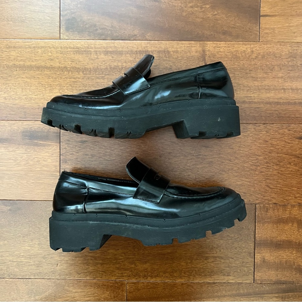 Zara patent chunky loafer